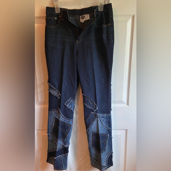 DG2 Diane Gilman Patch Style Jeans Pants Sz 12 - Picture 3 of 3